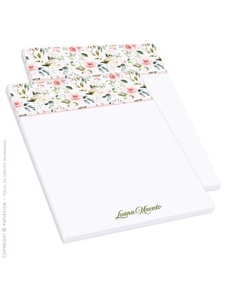 Daily Notes Floral Vintage White