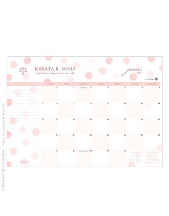 Desk Planner Mensal 2026 | Cheers Rose