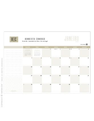 Desk Planner Mensal 2026 Code