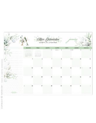 Desk Planner Mensal 2026 | Nature