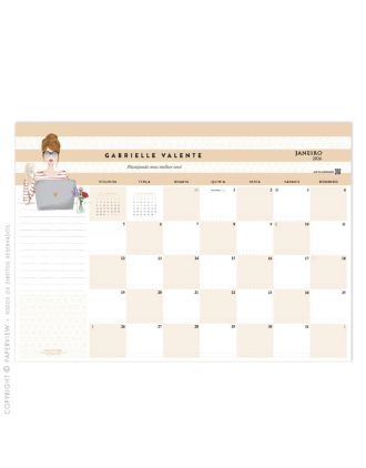 Desk Planner Mensal 2026 | Déborah Paperlover