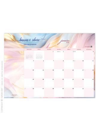 Desk Planner Mensal 2026 | Scarf L'Océan Mirage