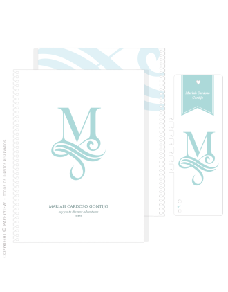 Capa Extra Removível Classic Letter Acqua