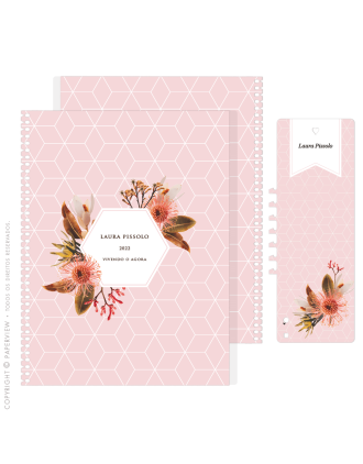 Capa Extra Removível Native Pink Shine Rose Paper